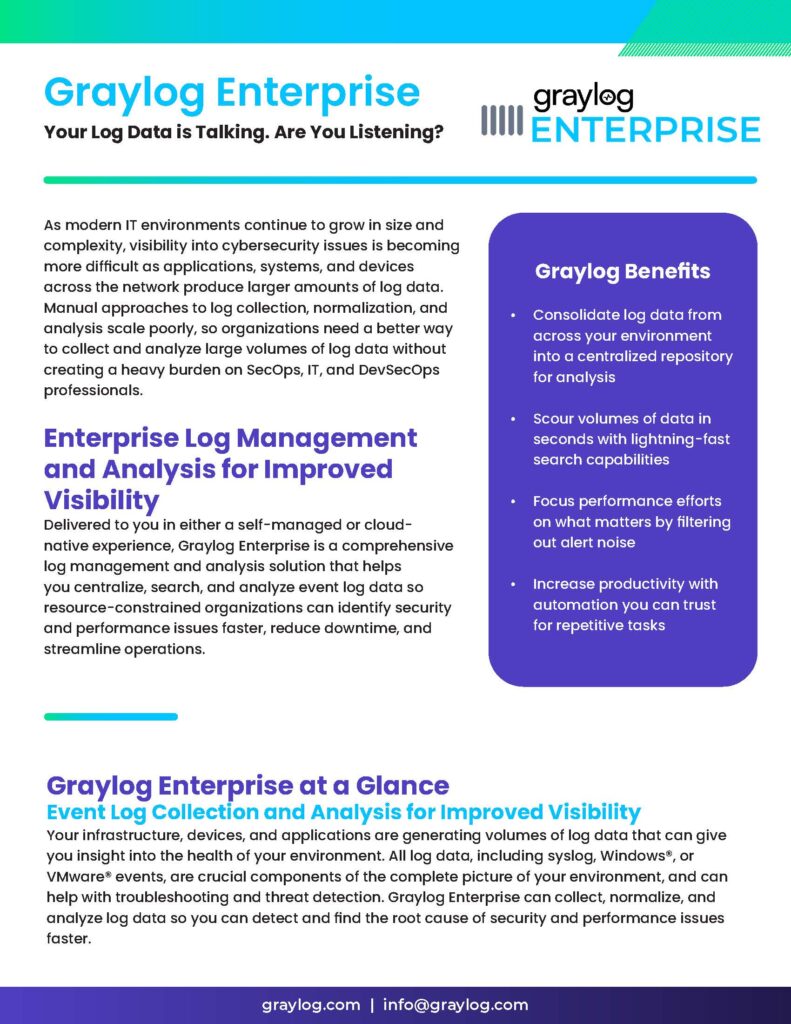 Graylog Enterprise Datasheet