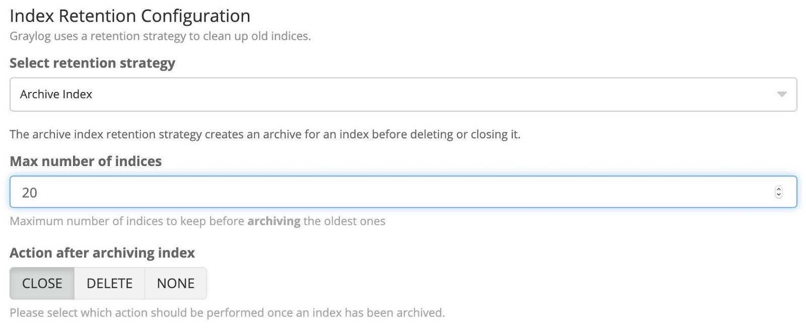 Index Retention Rotation