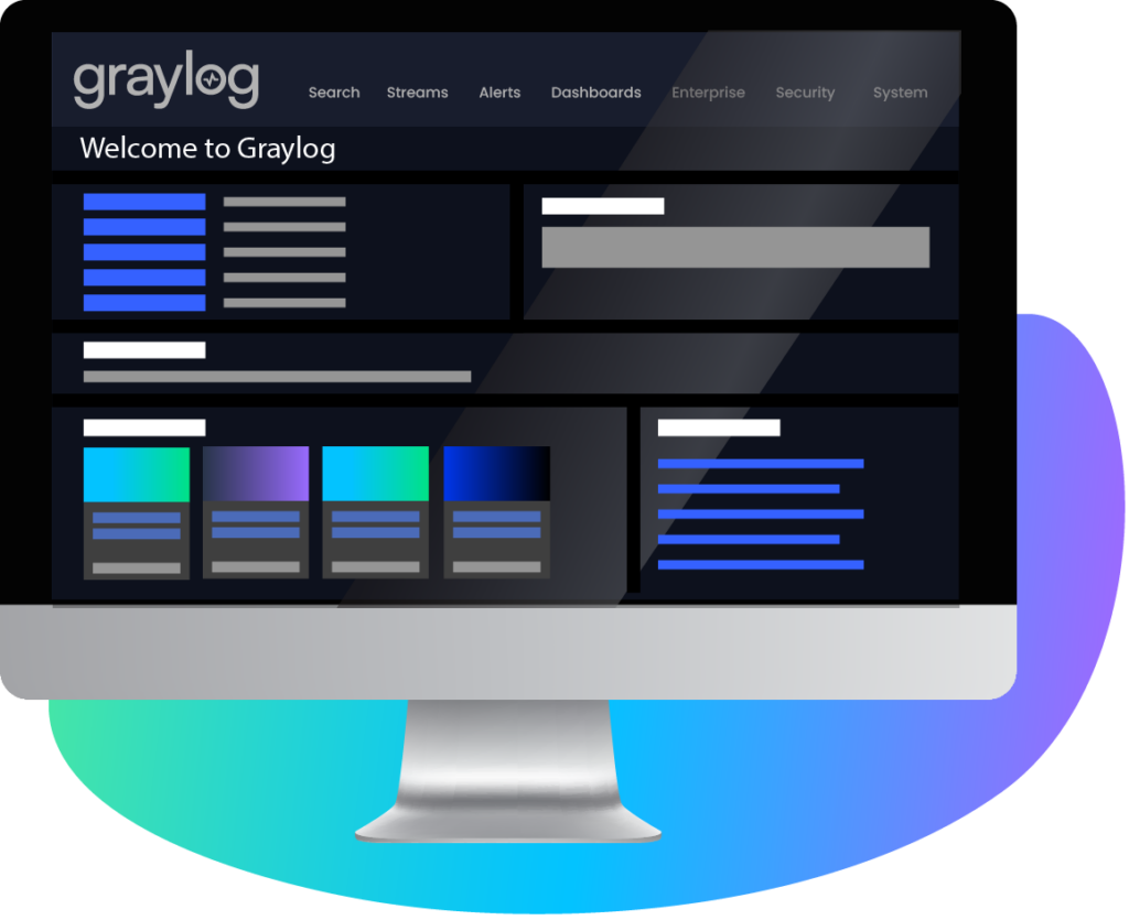 Graylog welcome screen computer