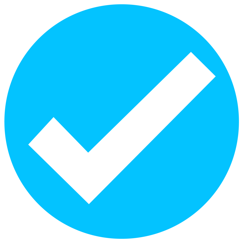 Blue checkmark