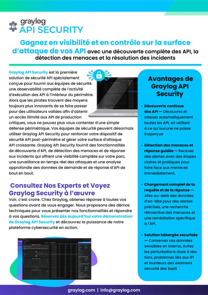 Graylog API Security Datasheet French