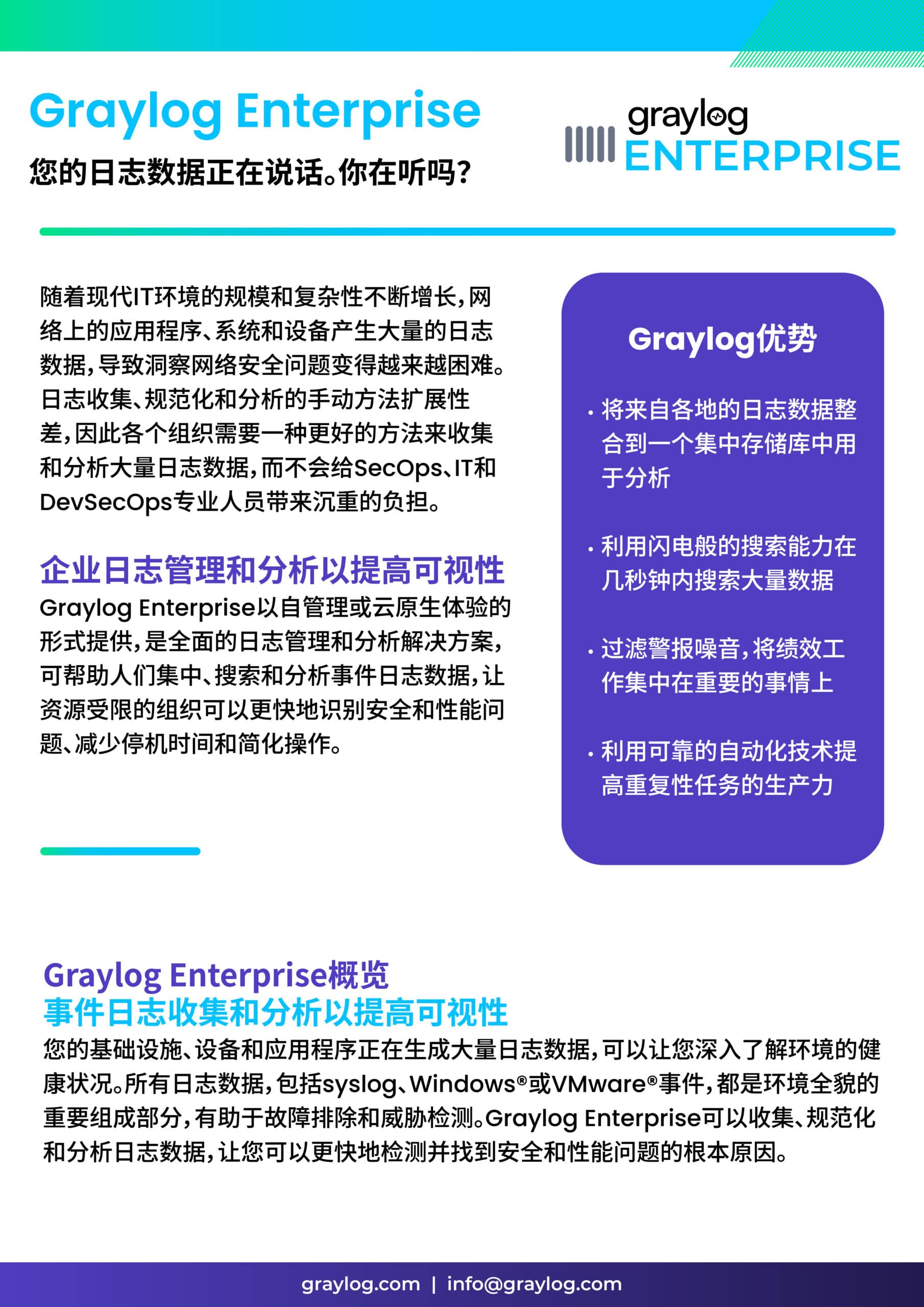 Datasheet: Graylog Enterprise - 中文