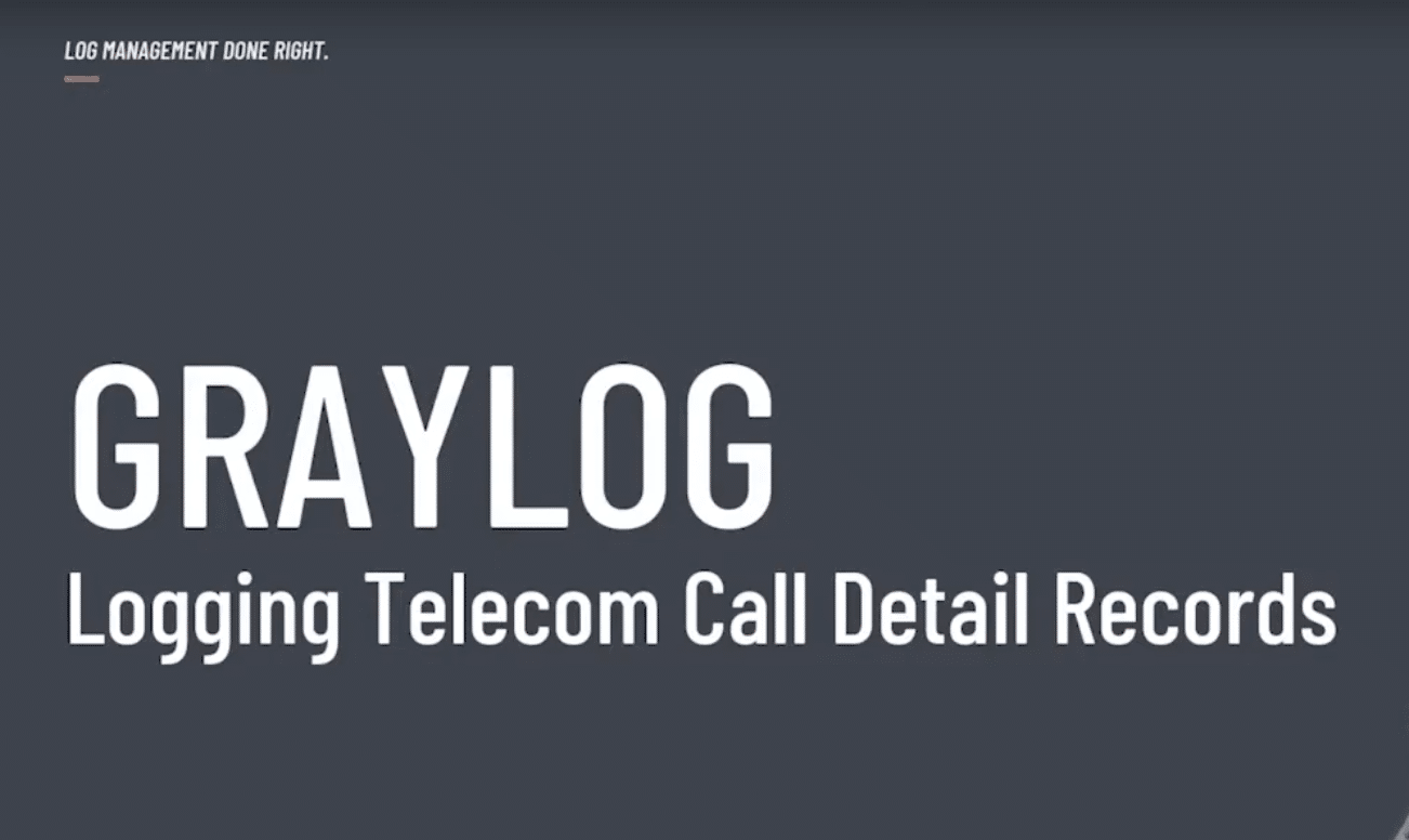 Logging Telecom Call Detail Records