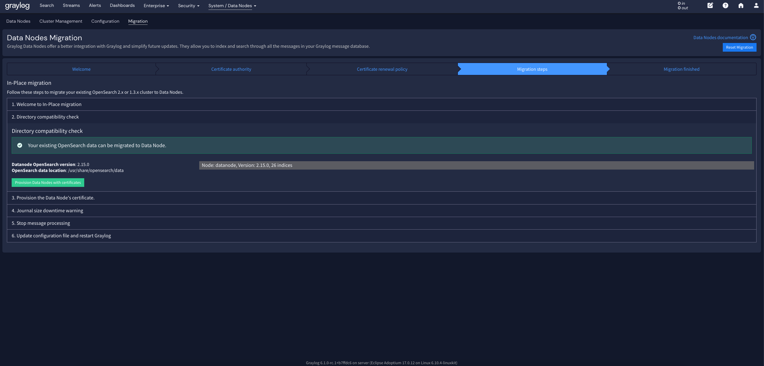 Data Node Compatibility Check