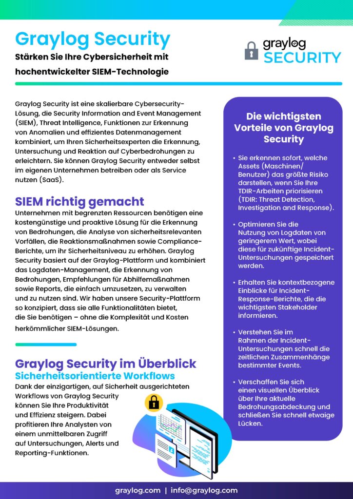 Graylog Security Datasheet 6.1 cover
