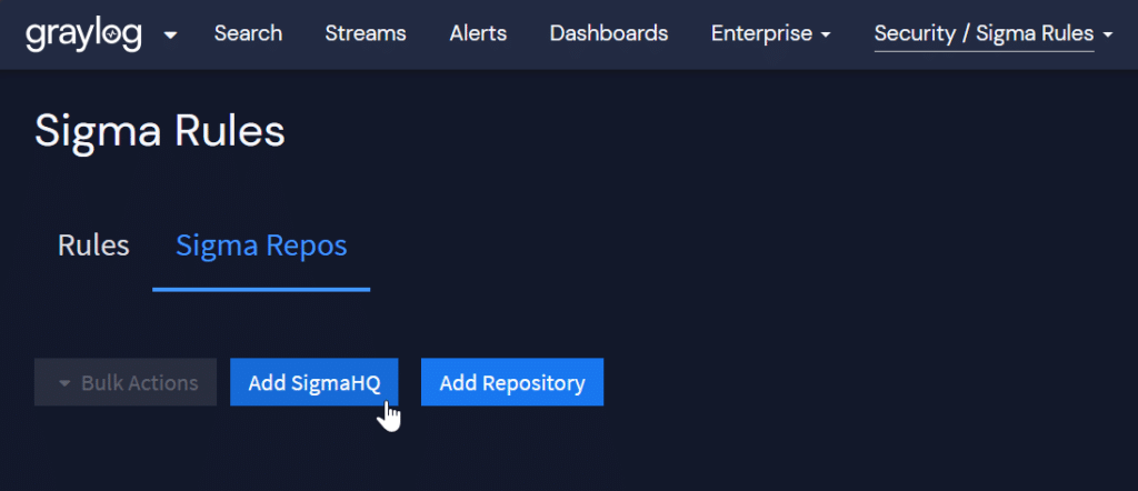 Adding Graylog Sigma Rule Repo