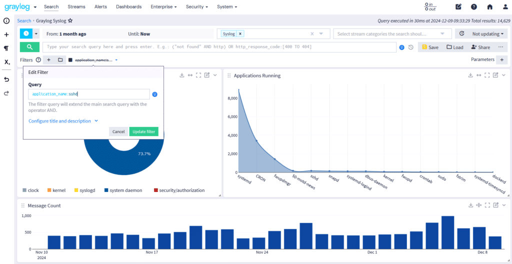 Graylog Search Filters