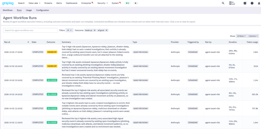 AI Agent Workflow Runs