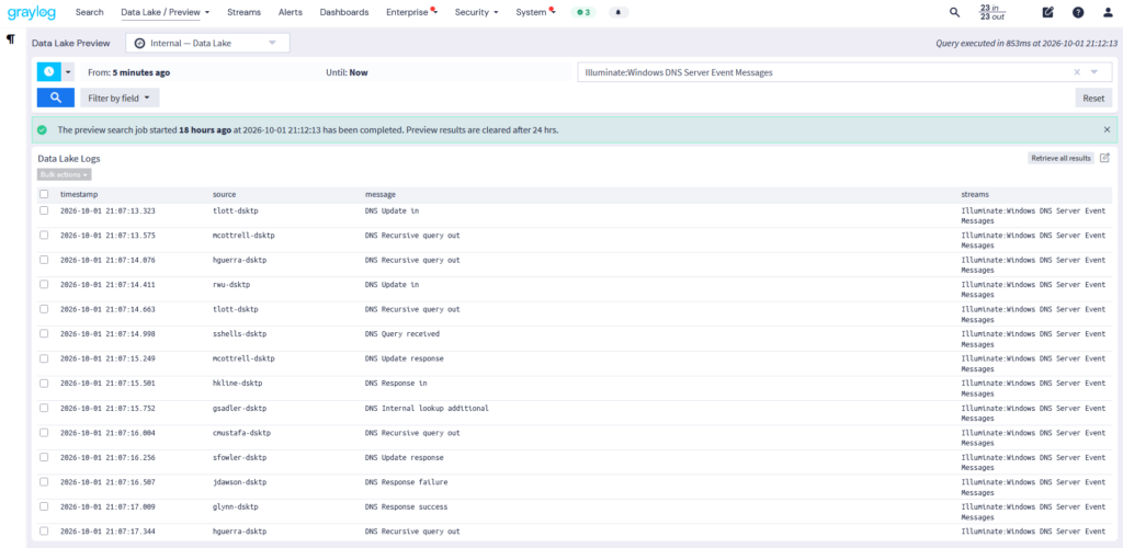Graylog Data Lake Preview